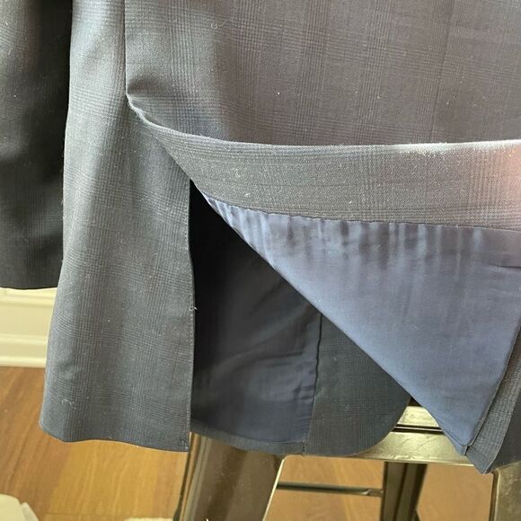 Jos A Bank Navy Blue Plaid Sportcoat Blazer 42R - Picture 7 of 10